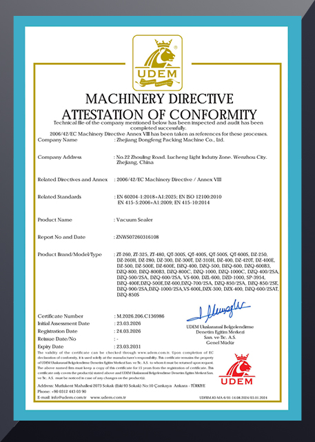 DongFeng packing machine certifications 3