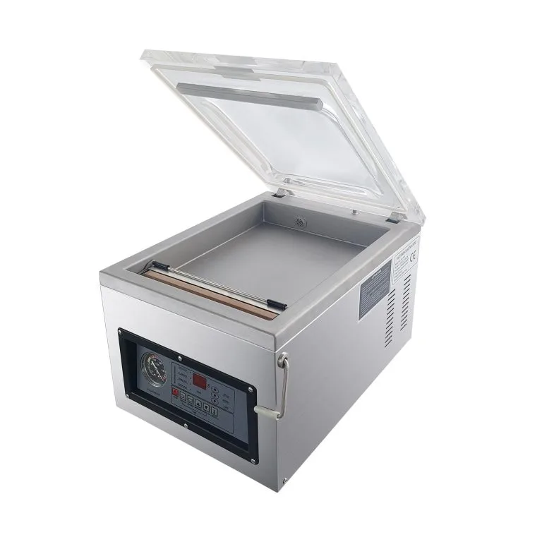Single chamber vacuum packaging machine