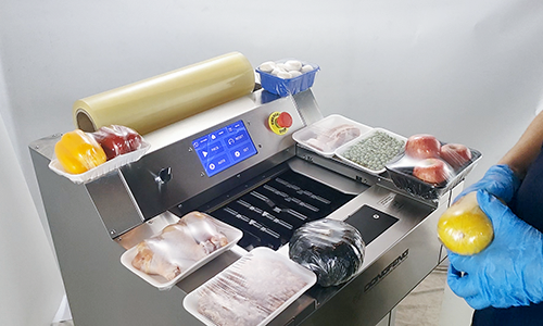 Automatic Food Wrapping Machine with Preset Tray Size Settings for Easy Operation