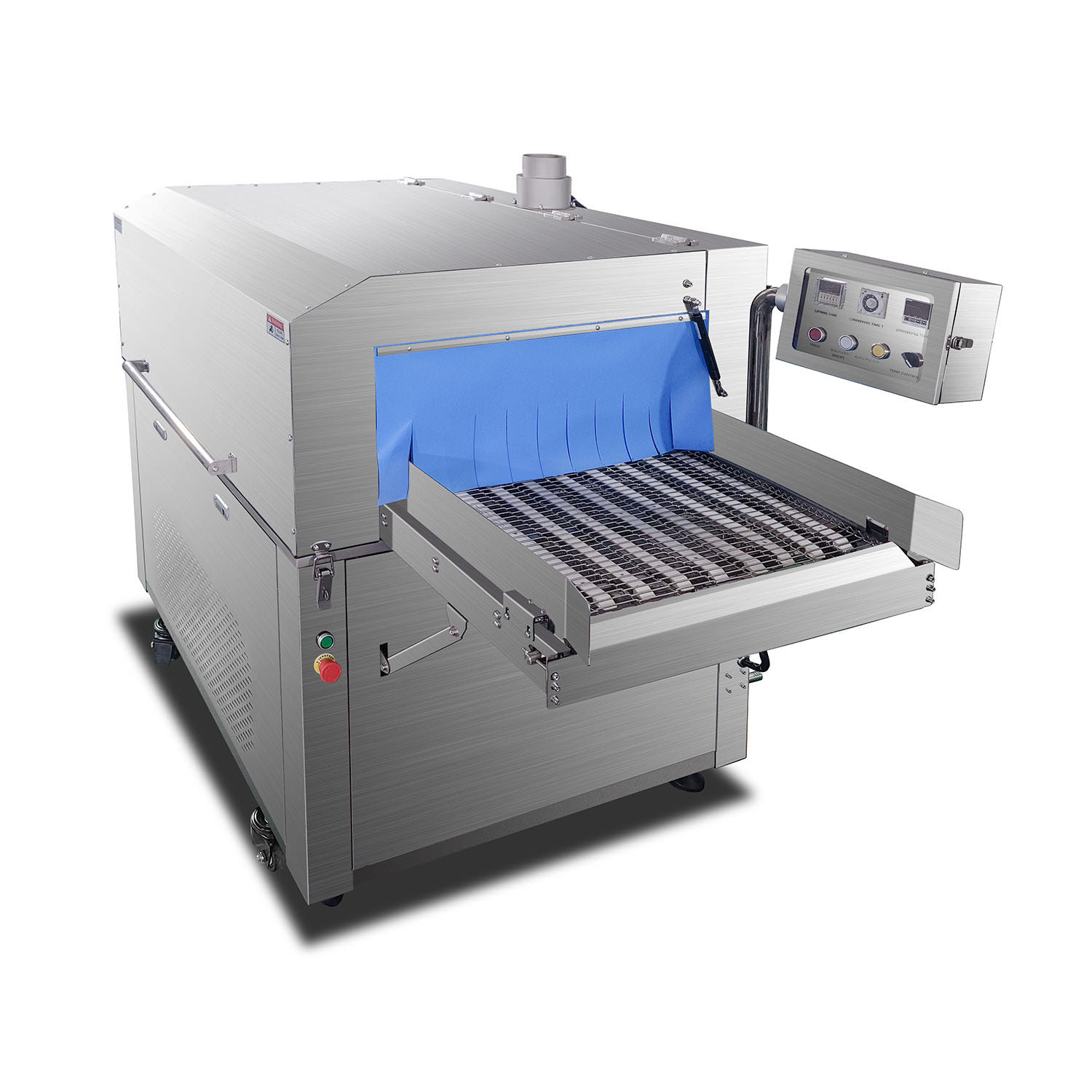Hot water shrink tunnel for compatible vacuum packaging